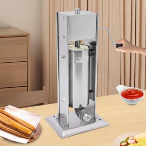 Manual Churros Machine, Commercial Manual 5L Latin Fruit Machine, 4 Nozzles Vertical Stainless Steel Manual Donut Churrera Churro Maker Machine for Home Restaurants Bakeries Cafeterias