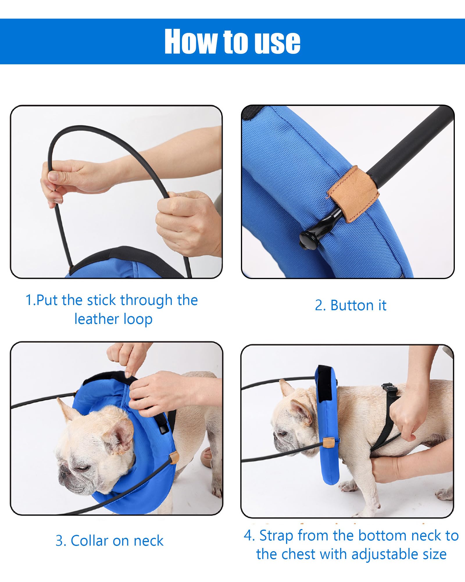 Blind Dog Bumper Halo,Harness Guiding Device for Blind Dog,Pet Anti-Collision Ring for Protective&Build Confidence,Blind Dog Accessories