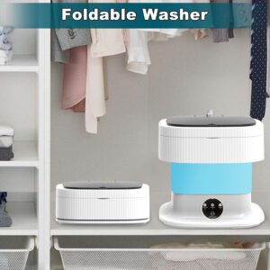 Portable Washing Machine, 13L Mini Foldable Small Washer with Spin Dry, 2 in 1 Portable Washing Machine Lavadora Deep Cleaning for Baby Clothes, Socks Apartments Dorm RV Camping Travel, Blue