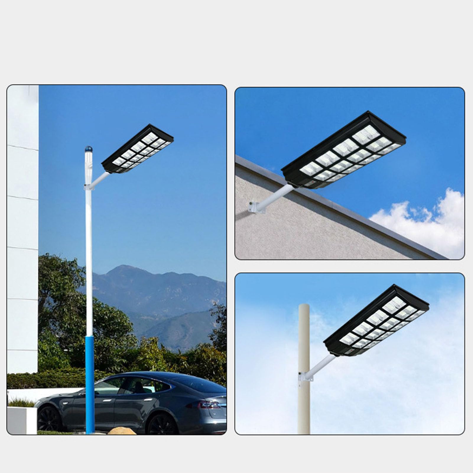 PZLVAME 1200W Solar Street Light 100000LM 280?360㎡ Area Lighting with Motion Sensor, 220° Wide Angle Lighting, Remote Control, IP67 Protection