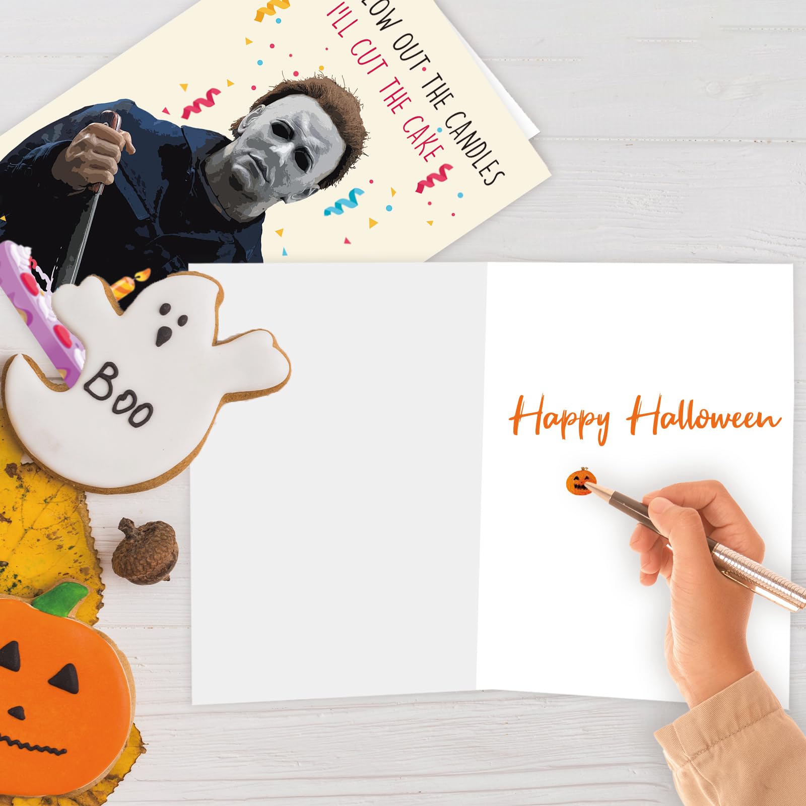 Abeletree Creepy Michael Myers Birthday Card, Horror Movies Killer Bday Card, Halloween Bday Gfits, Mike Myers Birthday Decorations, You Blow Out The Candle