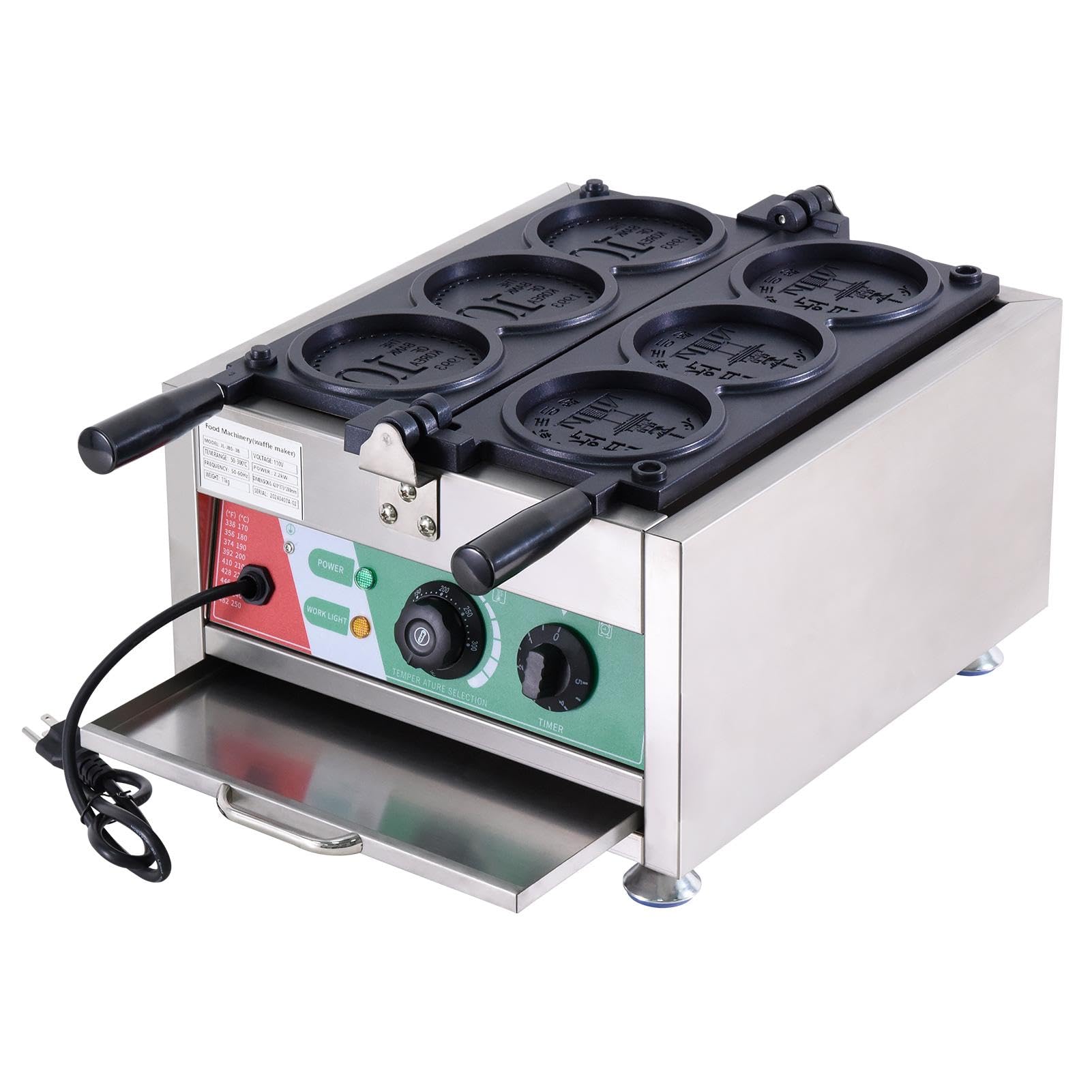 Bubble Waffle Maker | 3000W Waffle Coin Iron Bite Maker,Commercial Electric Waffle Maker, Pancake Maker, Muffins Baking Machine for Restaurant