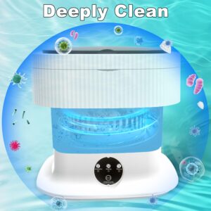 Portable Washing Machine, 13L Mini Foldable Small Washer with Spin Dry, 2 in 1 Portable Washing Machine Lavadora Deep Cleaning for Baby Clothes, Socks Apartments Dorm RV Camping Travel, Blue