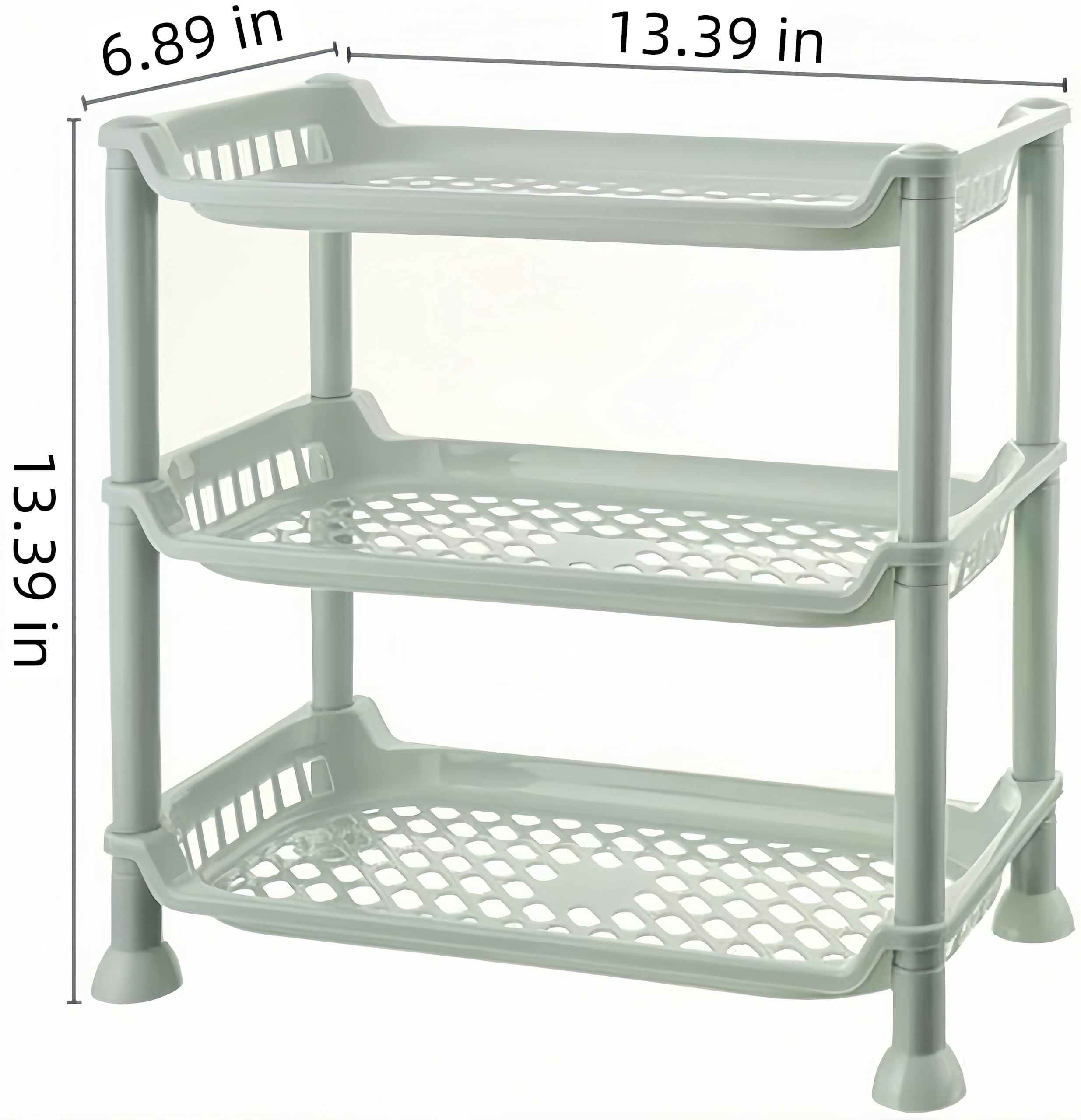 3 Tier Standing Shower Caddy Organizer Corner, Bathroom Shower Organizer Stand,Heavy Plastic Shower Shelf Caddy Corner for Shampoo, Shower Rack Stands for Inside Bathroom, Bathtub (White, 3 Tier)