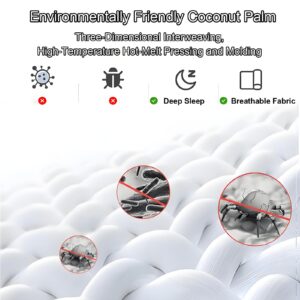 Enchantia Coconut Coir Mattress Queen, Natural 3E Palm Firm Mattress, Seamless Foldable Mattress Deep Sleep, Spine-Friendly for Those Who Like Hard Mattress, 2in,King