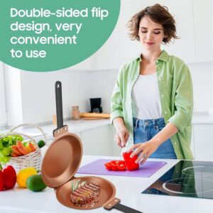 Flipmaster Pancake Pan, Flipmaster Pan, Flipmaster Pancake Pan 2024, Flipmaster Double-Sided Non-Stick Pancake Maker, Flipmaster Double Sided Pan, Foldable Flip Master Pancake Pan (Gold + Green)