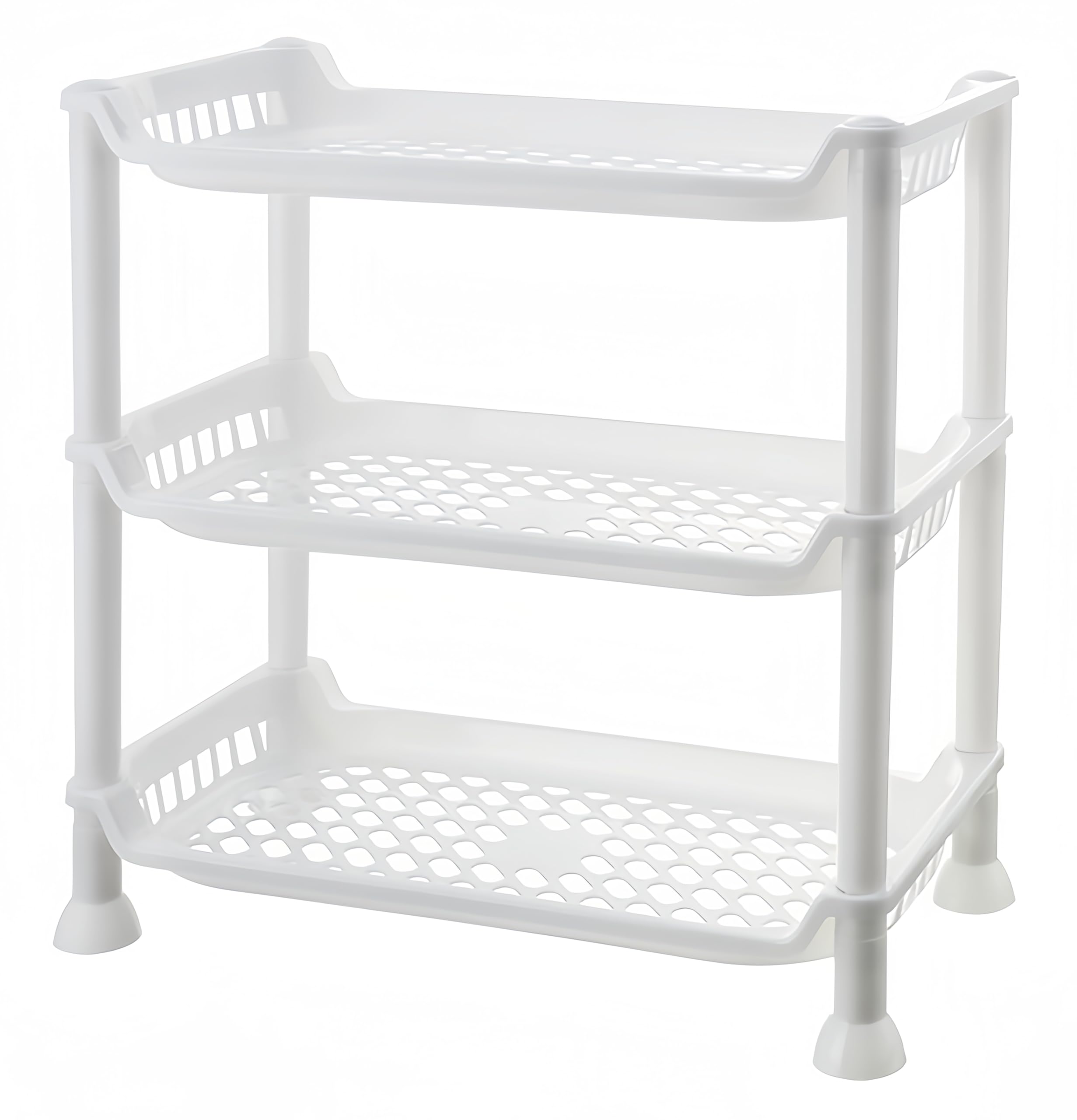 3 Tier Standing Shower Caddy Organizer Corner, Bathroom Shower Organizer Stand,Heavy Plastic Shower Shelf Caddy Corner for Shampoo, Shower Rack Stands for Inside Bathroom, Bathtub (White, 3 Tier)