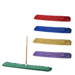 48 inch green dust mop with wood handle and 48 inch dust mop refill bundle - 1 mop sets and 4 refills