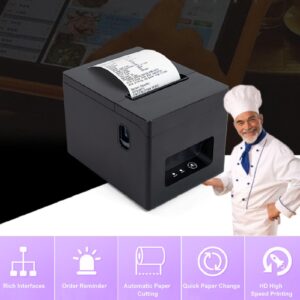 Marhynchus Thermal Receipt Printer with Automatic Cutter, 80mm POS Receipt Printer for Restaurant, Shopping Mall Support Cash Drawer (US Plug)