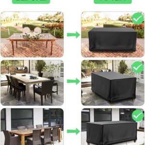 Zhadongli Art Outdoor Furniture Covers, Patio Table Covers, Waterproof, Anti-UV Outside Sectional Sofa Set Covers with Windproof Buckle Strap and Adjustable Drawstring 84" Lx52 Wx28 H