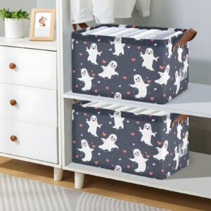 GEDAKO Storage Cubes Foldable Storage Bin Baskets with Double Handles Lines Dashes Dots Shelves Closet Organizers for Clothes Toys (Halloween)