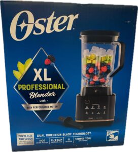 o-ster xl professional blender, 1100 watts, 9-cup tritan jar, 8 speeds, dual direction blade, tamper tool included