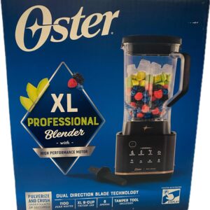 O-ster XL Professional Blender, 1100 Watts, 9-Cup Tritan Jar, 8 Speeds, Dual Direction Blade, Tamper Tool Included