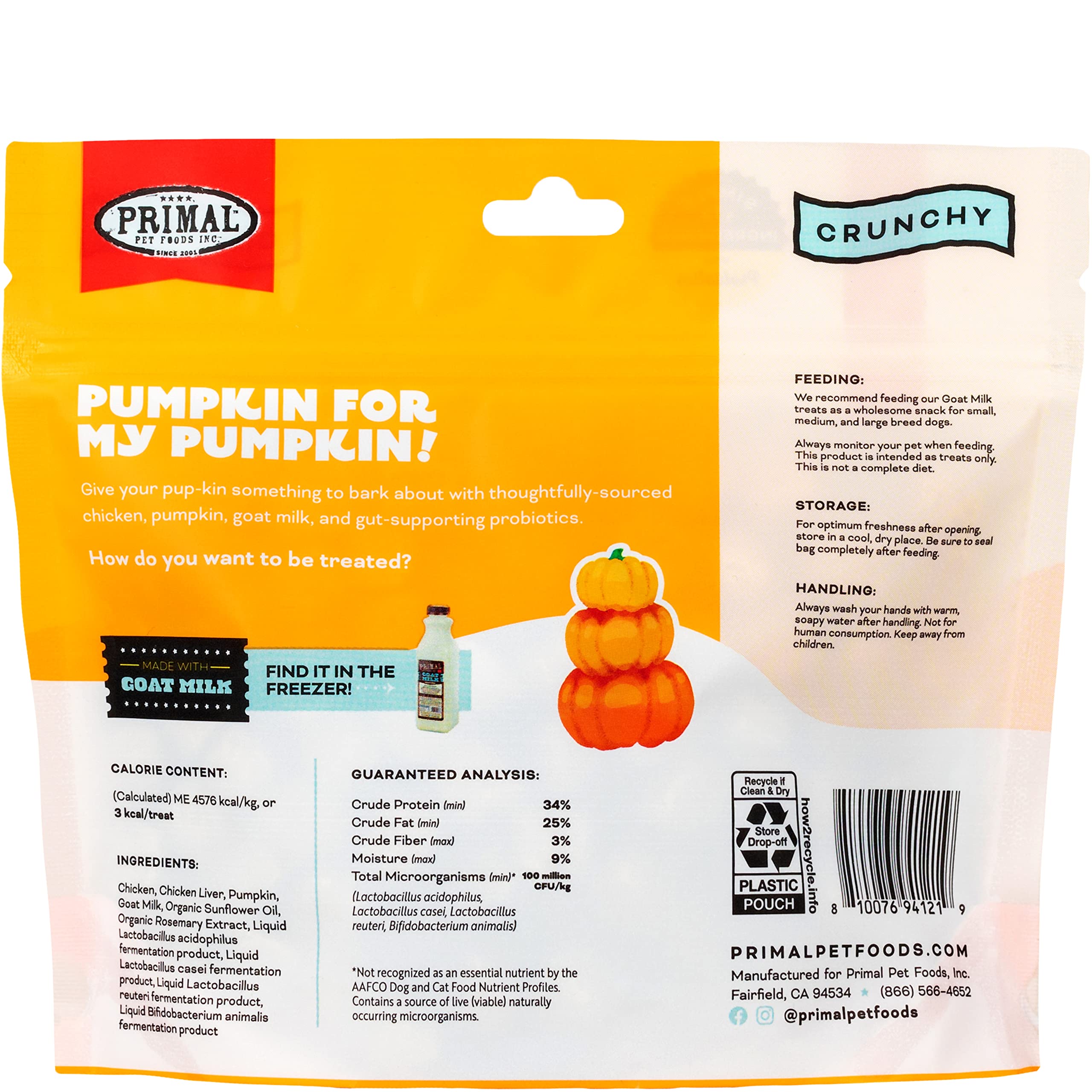 Primal Freeze Dried Dog Treats, Chicken & Pumpkin 2 oz (Pack of 2) & Pork & Maple 2 oz (Pack of 2) - Halloween & Thanksgiving Holiday Bundle