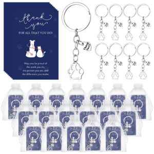 xunyee 12 sets christmas vet med tech gifts veterinarian thank you paw keychain with cards appreciation gifts for veterinary medicine