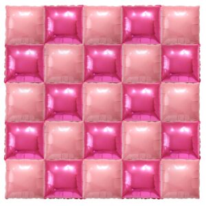 Magenta Pink Square Foil Balloon Wall/Rose Red Square Balloons/Double Sided Balloon Arch Garland Kit for photos/Anniversary Bachelorette Birthday Engagement Bridal Baby Shower Party Decorations