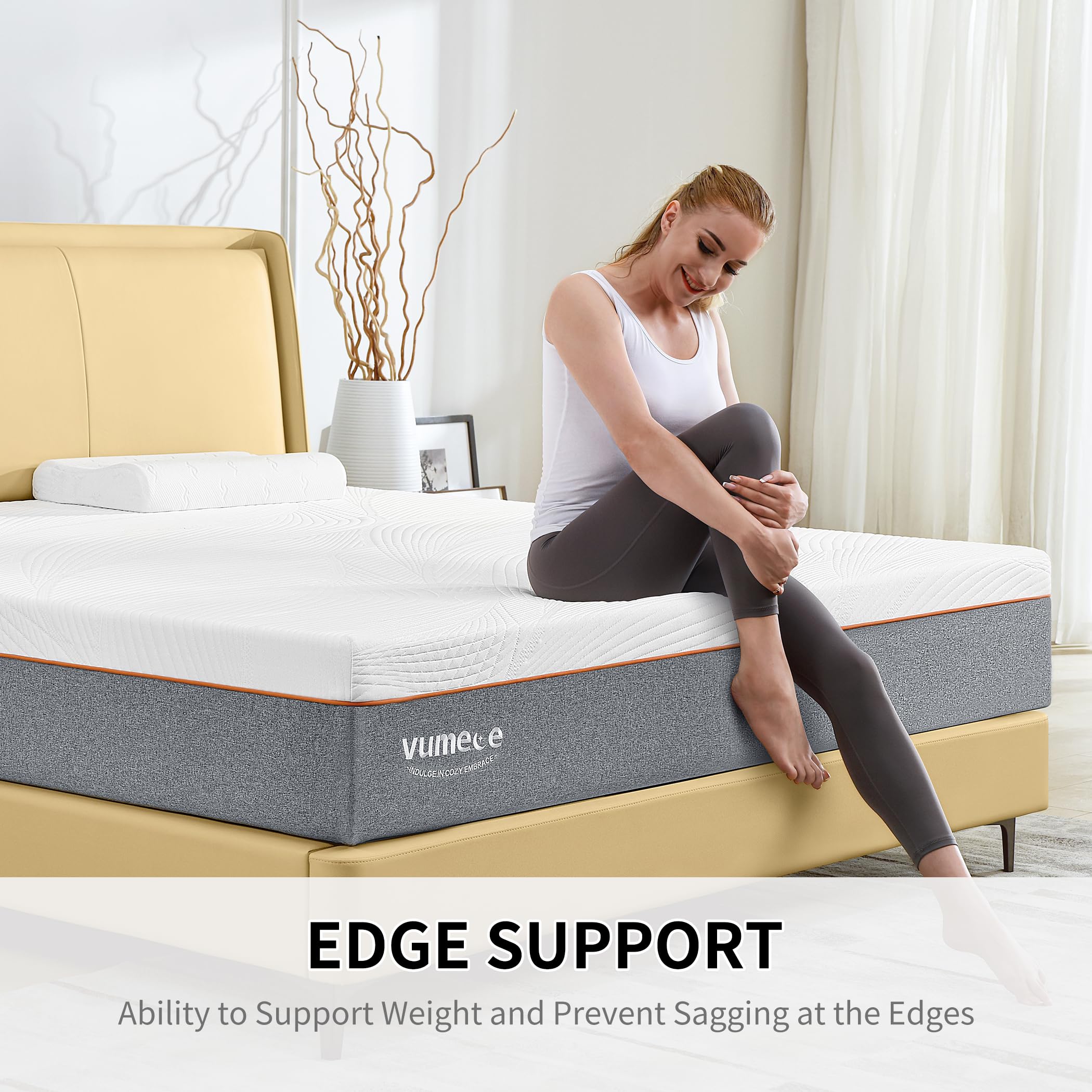 Vumece 10 Inch Full Size Gel Memory Foam Mattress Medium Firm Mattresses for Pressure Relief & Cool Sleep, Fiberglass Free, CertiPUR-US Certified, Full Bed in a Box