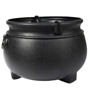 GIFTEXPRESS 12" Black Halloween Cauldron - Large Plastic Witch Kettle For Candy, Treats & Punch Bowl - St. Patrick's Day Pot of Gold Party Bucket Decor