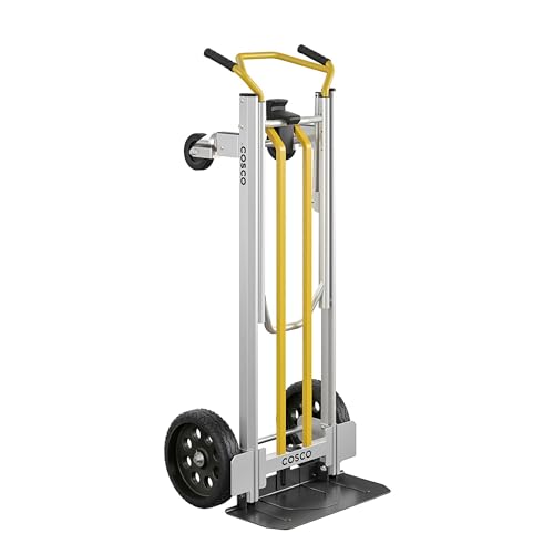 COSCO 12253BBY1E Next Generation 3-in-1 Folding Toe Plate Hand Truck, 800/1000 Pound Weight Capacity, Yellow