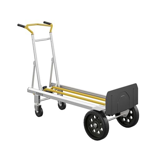 COSCO 12253BBY1E Next Generation 3-in-1 Folding Toe Plate Hand Truck, 800/1000 Pound Weight Capacity, Yellow