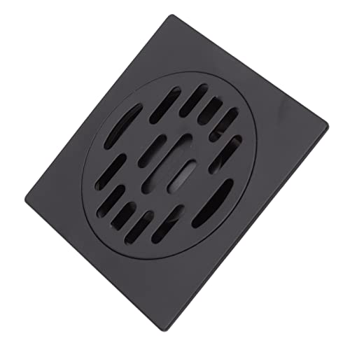 Aladeno Odor Proof Bathroom Shower Drain Stainless Steel Floor Drain Set Antique Kitchen Sewer Drainer Square Shower Drain with Mesh Cover for Home Balconies Bathroom Bathtub Black