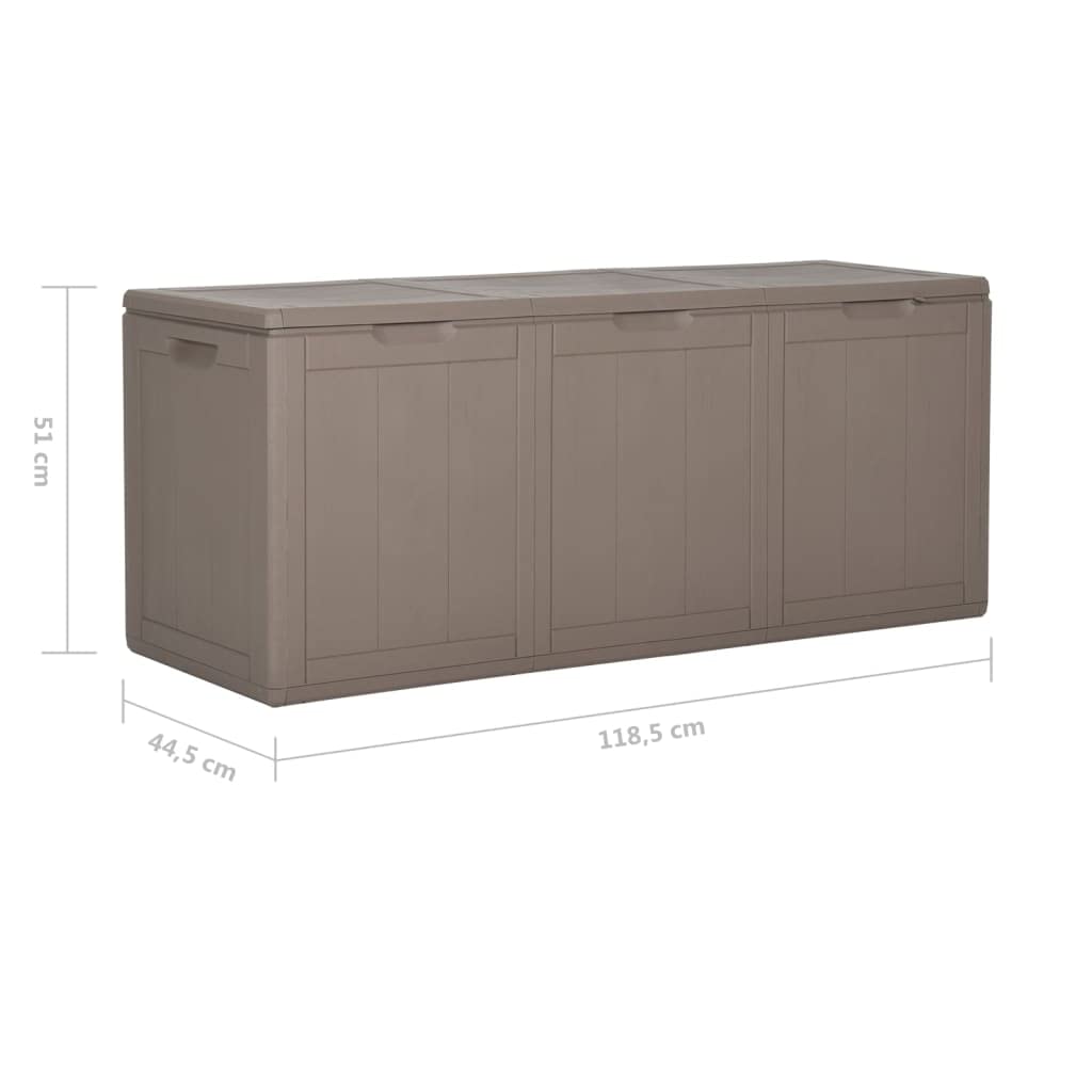 RINDIGOO Patio Storage Box 71.3 gal Brown PP Rattan,Outdoor Storage Chest with Ample Space for Patio, Garden, and Terrace Weatherproof & UVResistant Storage Boxes, Outdoor Furniture