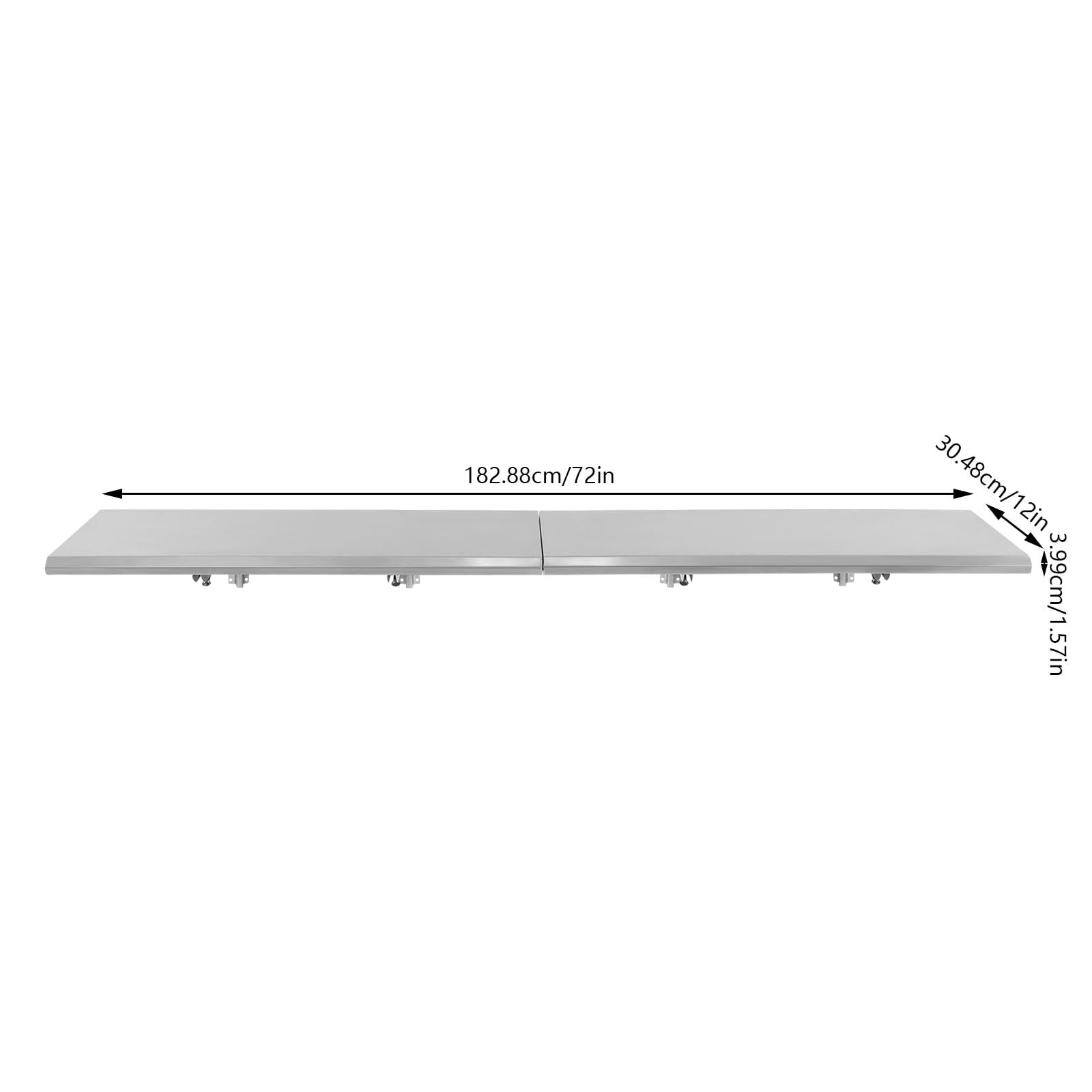 TrueyEssence Folding Concession Shelf 72" L x 12" W, Stainless Steel Food Serving Shelf Wall Mounted Floating Shelving for Concession Window Food Truck Home Restaurant Garage