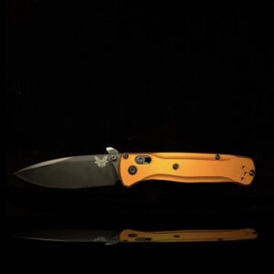 Sunset Orange, Smooth, Billet Aluminum, Full Size Bugout, Gift for dad, Everyday Carry Knife Scales