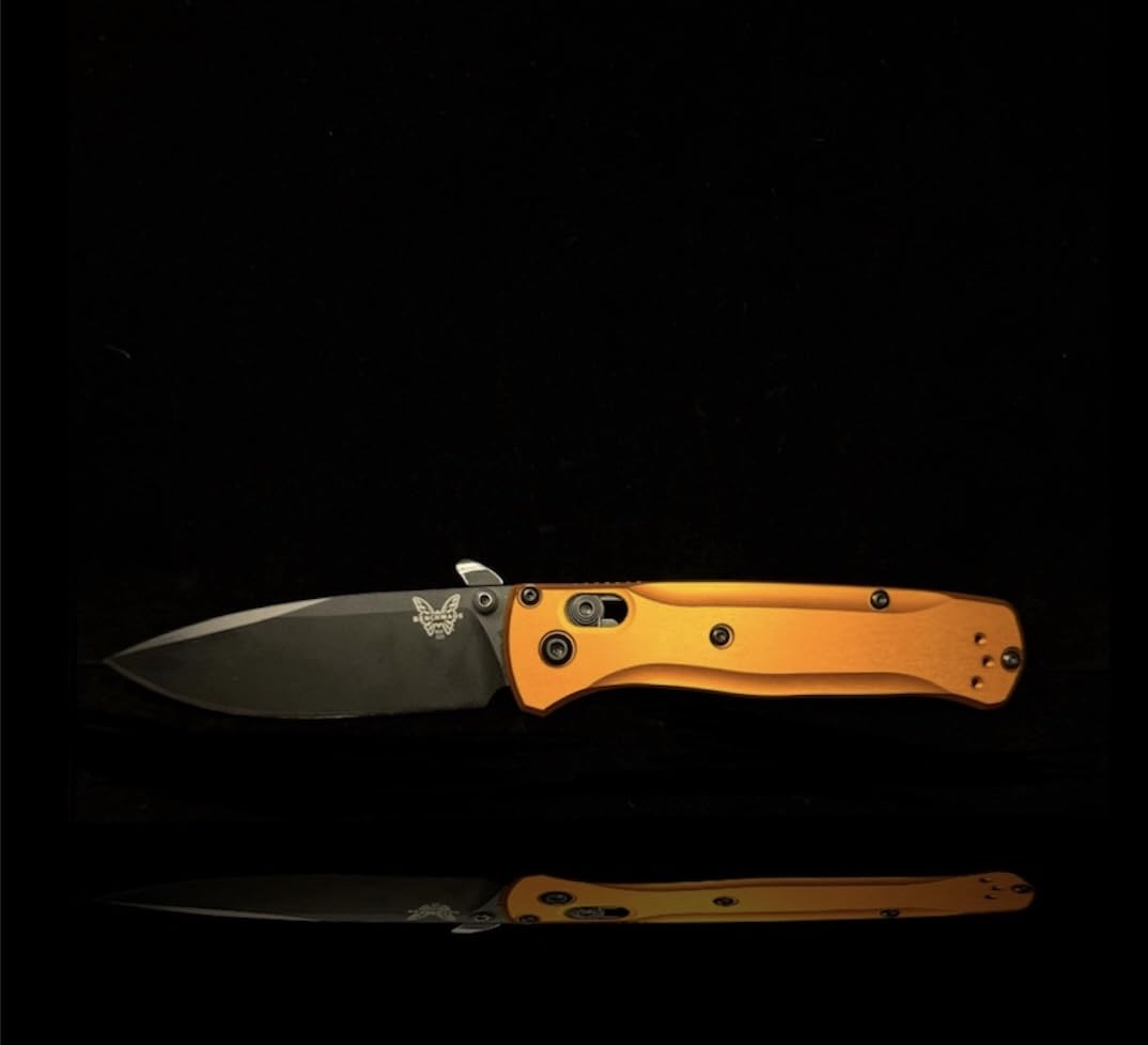 Sunset Orange, Smooth, Billet Aluminum, Full Size Bugout, Gift for dad, Everyday Carry Knife Scales