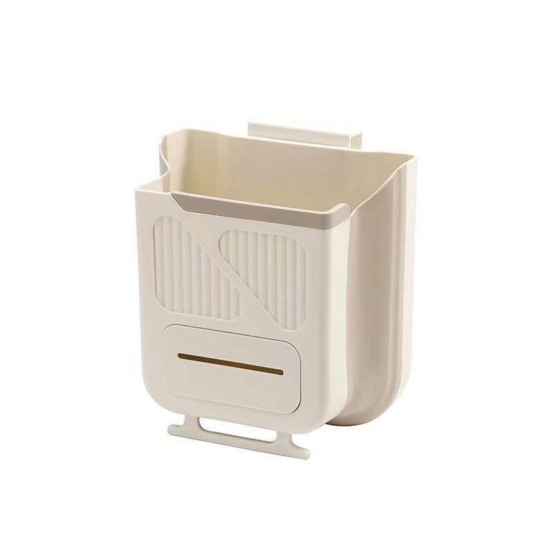 enttgo Kitchen Trash can Folding Household Cabinet Door Wall-mounted厨房垃圾桶折叠家用橱柜门壁挂式拉圾收纳桶伸缩车载垃圾筒专用 Kitchen Accessories