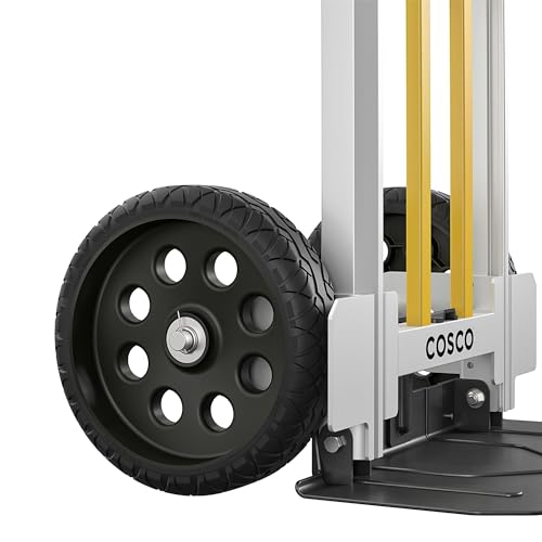 COSCO 12253BBY1E Next Generation 3-in-1 Folding Toe Plate Hand Truck, 800/1000 Pound Weight Capacity, Yellow