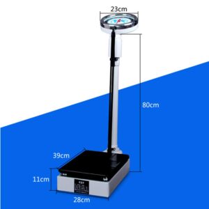 Mechanical Bathroom Scale, Health Medical Scale, 2-in-1 Height and Weight Scale, Oversized Dial, 160kg/190cm Adjustable Aluminum Rod