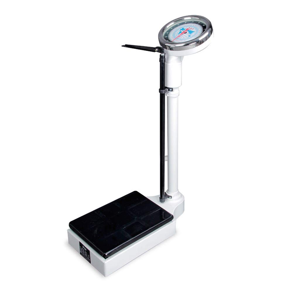 Mechanical Bathroom Scale, Health Medical Scale, 2-in-1 Height and Weight Scale, Oversized Dial, 160kg/190cm Adjustable Aluminum Rod