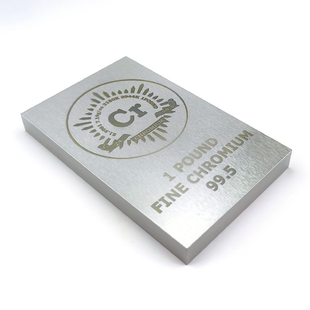 Chromium 1 Pound Approx. 454grams Bar 99.5% Laser Engraved Periodic Table