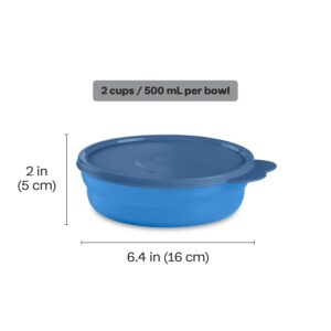 Tupperware Microwave Reheatable Cereal Bowls Set - Dishwasher Safe & BPA Free - (4 Bowls + 4 Lids)