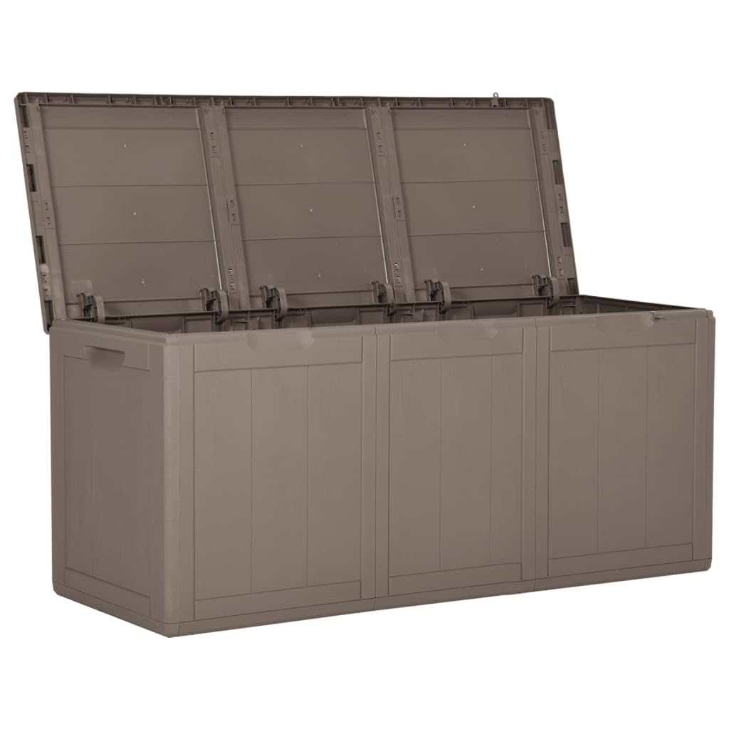 RINDIGOO Patio Storage Box 71.3 gal Brown PP Rattan,Outdoor Storage Chest with Ample Space for Patio, Garden, and Terrace Weatherproof & UVResistant Storage Boxes, Outdoor Furniture