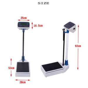 Digital Health Scale with Height Rod, Electronic Height and Weight Physician Scale Capacity, 150kg Capacity