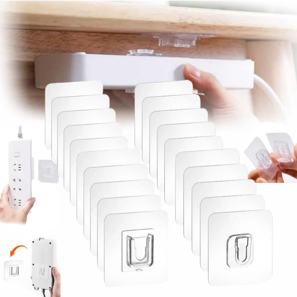 Transparent Double-Sided Adhesive Wall Hooks Nail Free No Damage Without Traces, 2024 New Hanger Strong Self-Stick Hooks for Bathroom and Kitchen Office (10 PCS)