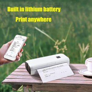 Jectse Portable Thermal Printer, Rechargeable A4 Thermal Printer Bluetooth Thermal Printer with Thermal Paper, Inkless Printer for Travel Home