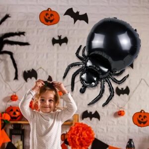 Halloween Balloons 2PCS Giant Black Spider Balloons Party Balloons Big Halloween Spider Foil Balloons Black Party Balloons Cute Birthday Decorations Halloween Foil Balloons Decorative Foil Balloons