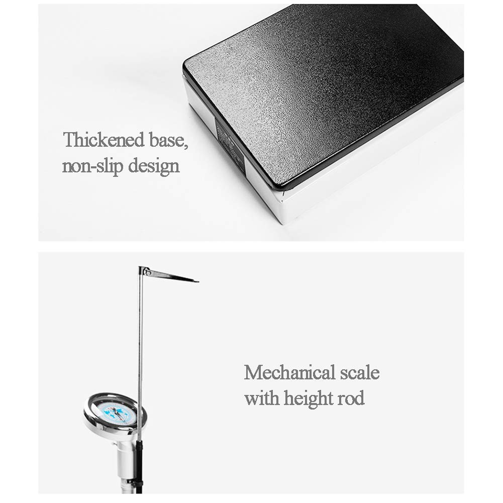 Digital Clinical Scale, Mechanical Height Rod, Height and Weight Scale Medical Mechanical Scales Measuring Weight Height(120kg)