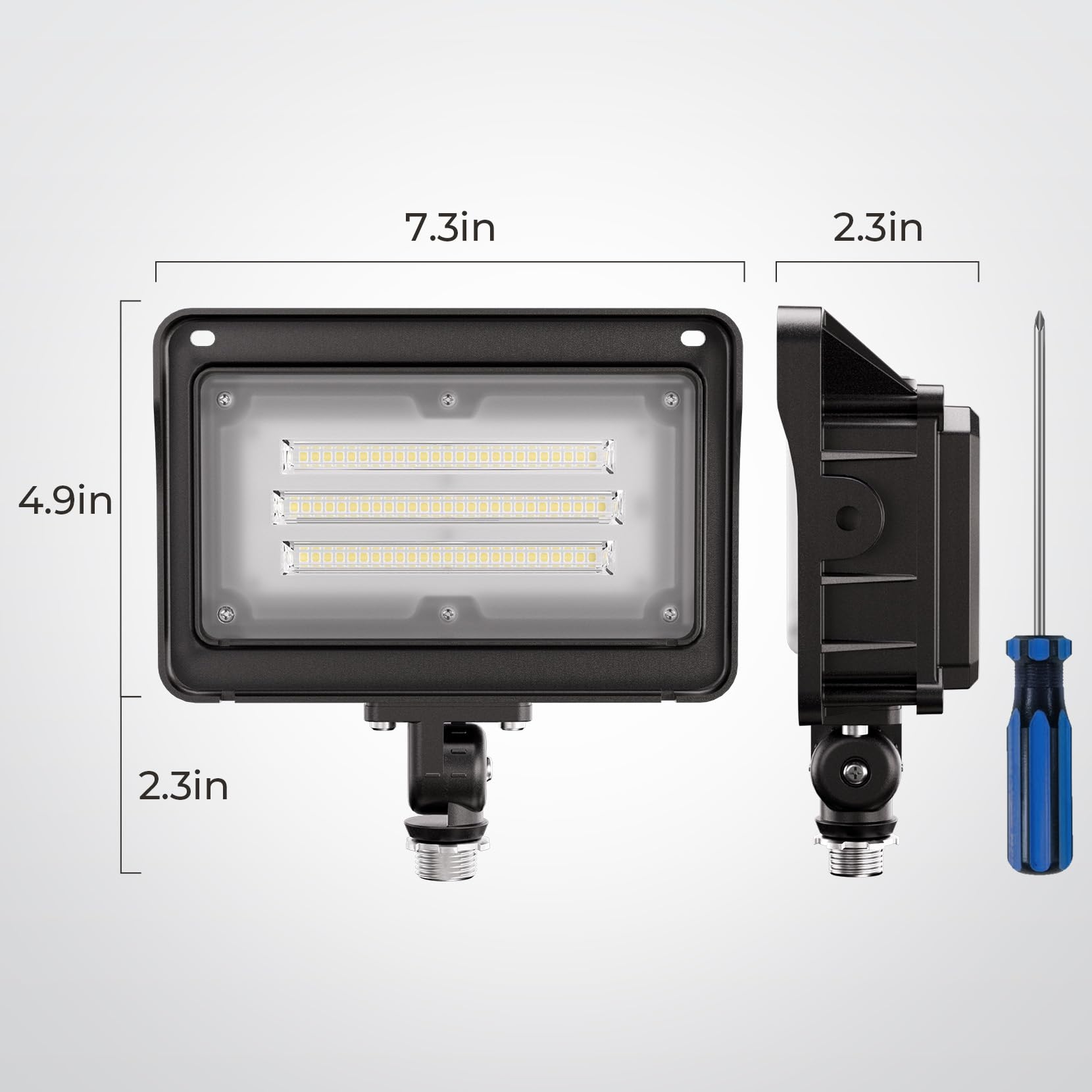 CINOTON 100W LED Canopy Light 2 Pack and 50W LED Flood Light Dusk to Dawn 1 Pack