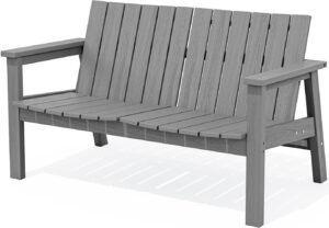 serwall outdoor bench for 2 person, grey 1 pack