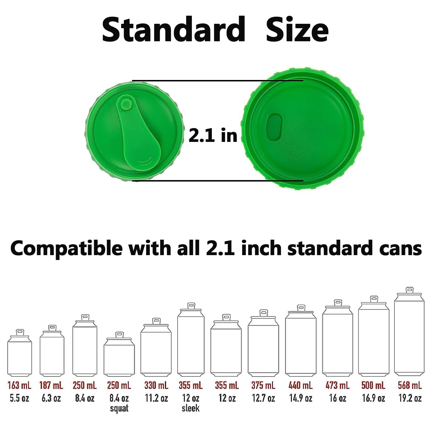 RZJZGZ 6 Pcs Can Covers for Drinks cans, Can Lids for Fizzy Drinks Protector, Reusable Silicone Soda Can Lids, Beer Energy Drink Juice Beverage Saver Caps for Outdoor Parties, Camping and Travel