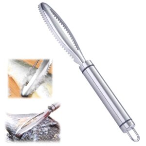 fish scales scraping tool, 2024 new fish scale remover,multifunction stainless steel fish scale knife fish cleaning kit,fish descaler sawtooth fish scaler remover