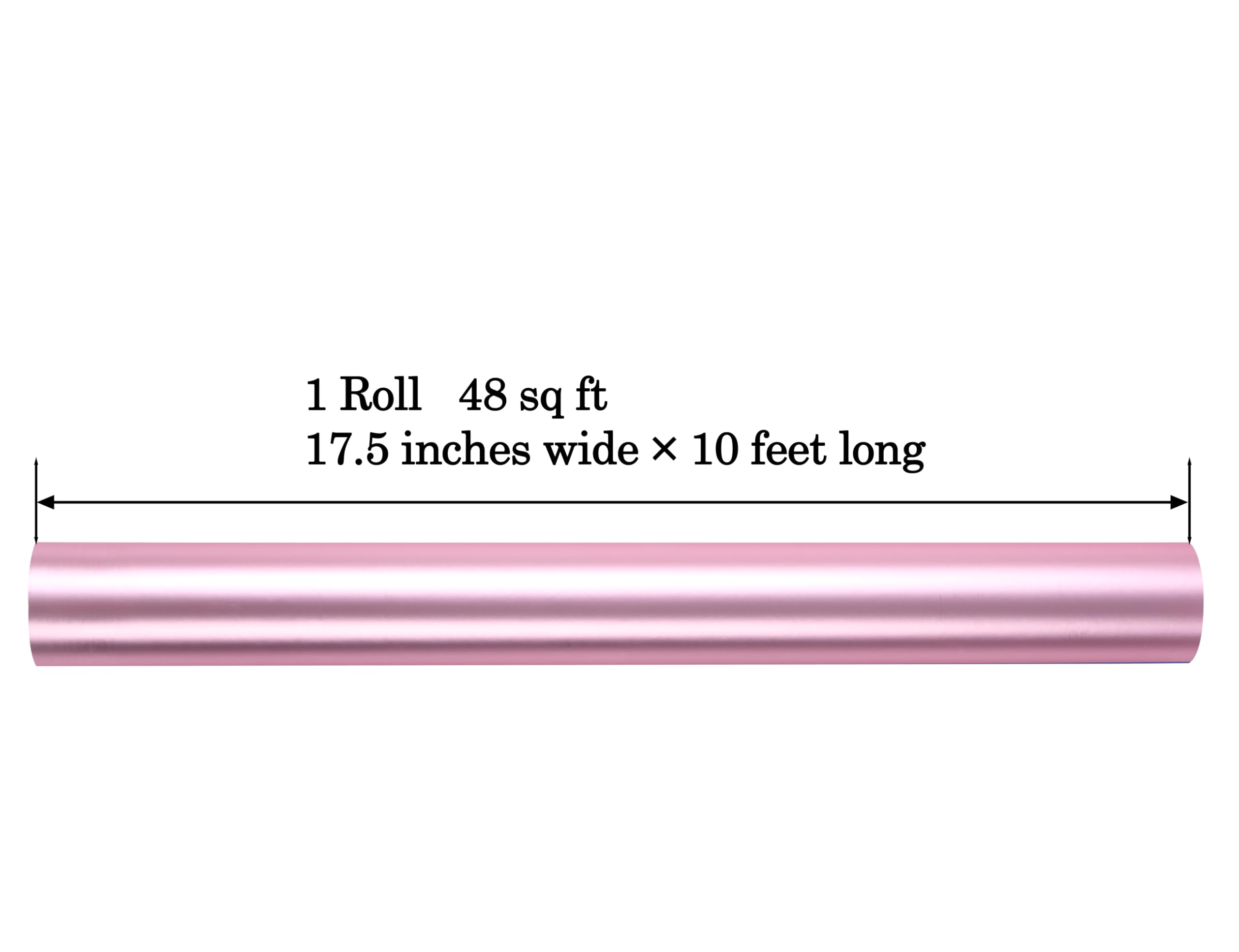 ZINTBIAL Metallic Pink Wrapping Paper Roll with Cut Lines - Solid Pink Holiday Gift Wrap for Halloween, Christmas, Birthdays, Baby Shower, Wedding - 17.5 in x 33 ft (48 sq. ft), Easy to Cut