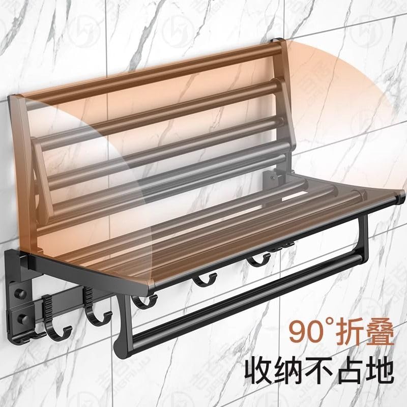 Punch-Free Space Aluminum Bathroom Towel Rack Bath Towel rack免打孔太空铝浴室毛巾架浴巾架壁挂式卫生间置物架厕所洗手间挂架 Kitchen Accessories