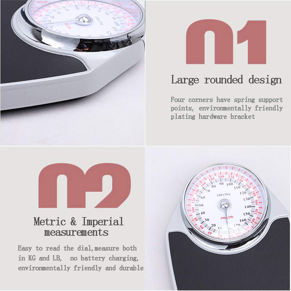 397lb/180kg Capacity Extra Large Mechanical Dial Heavy Duty Professional Accurate Body Weight Scales