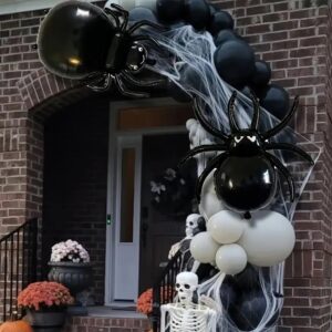 Halloween Balloons 2PCS Giant Black Spider Balloons Party Balloons Big Halloween Spider Foil Balloons Black Party Balloons Cute Birthday Decorations Halloween Foil Balloons Decorative Foil Balloons