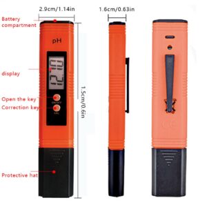 SGJHEQ 4ml PH Meter,PH Tester Digital,PH Meter for Water,High Accuracy Water Quality Tester with 0-14 PH Measurement Range, PH Meter for Household Drinking Water, Swimming Pool